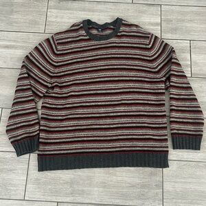 Vintage 90s Gap Men’s Striped 100% Wool Sweater Size XL